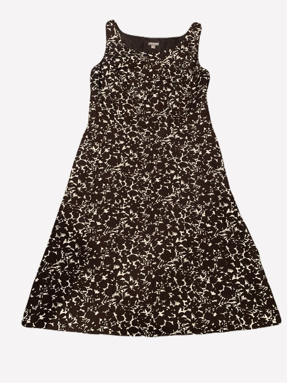 Ann Taylor Brown and White Floral Midi Dress